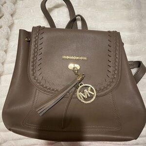 Michael Kors Taupe Leather Backpack